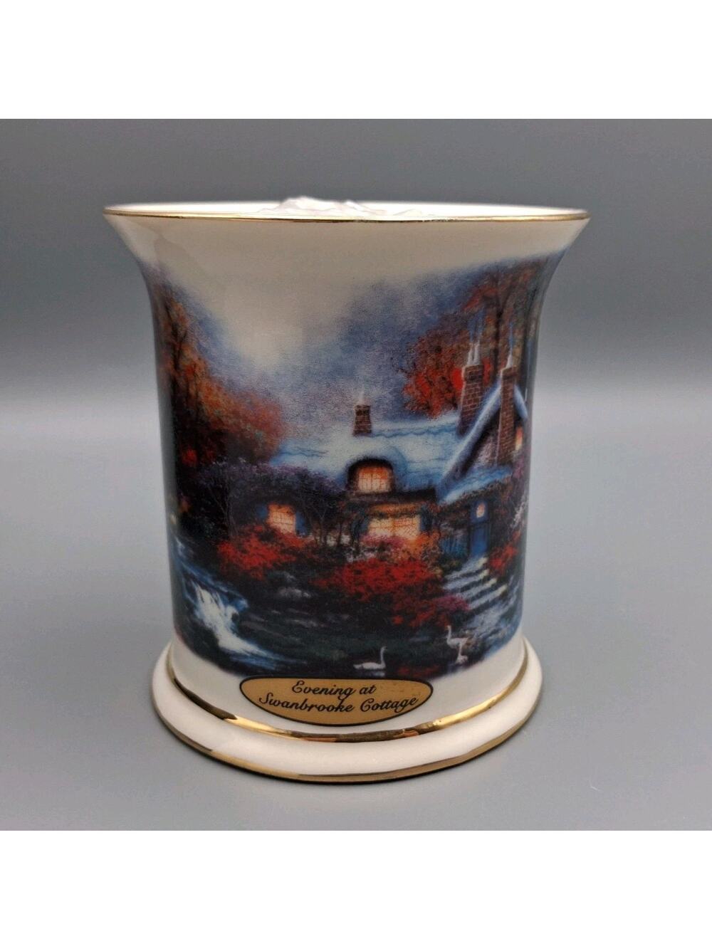 Thomas Kinkade 2004 Votive Candle Holder Evening At Swanbrooke Cottage New n Box